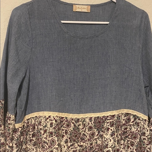 Altar'd State Gray Textured Top, Can Be Used As A Tunic or As a mini dress - Picture 4 of 4